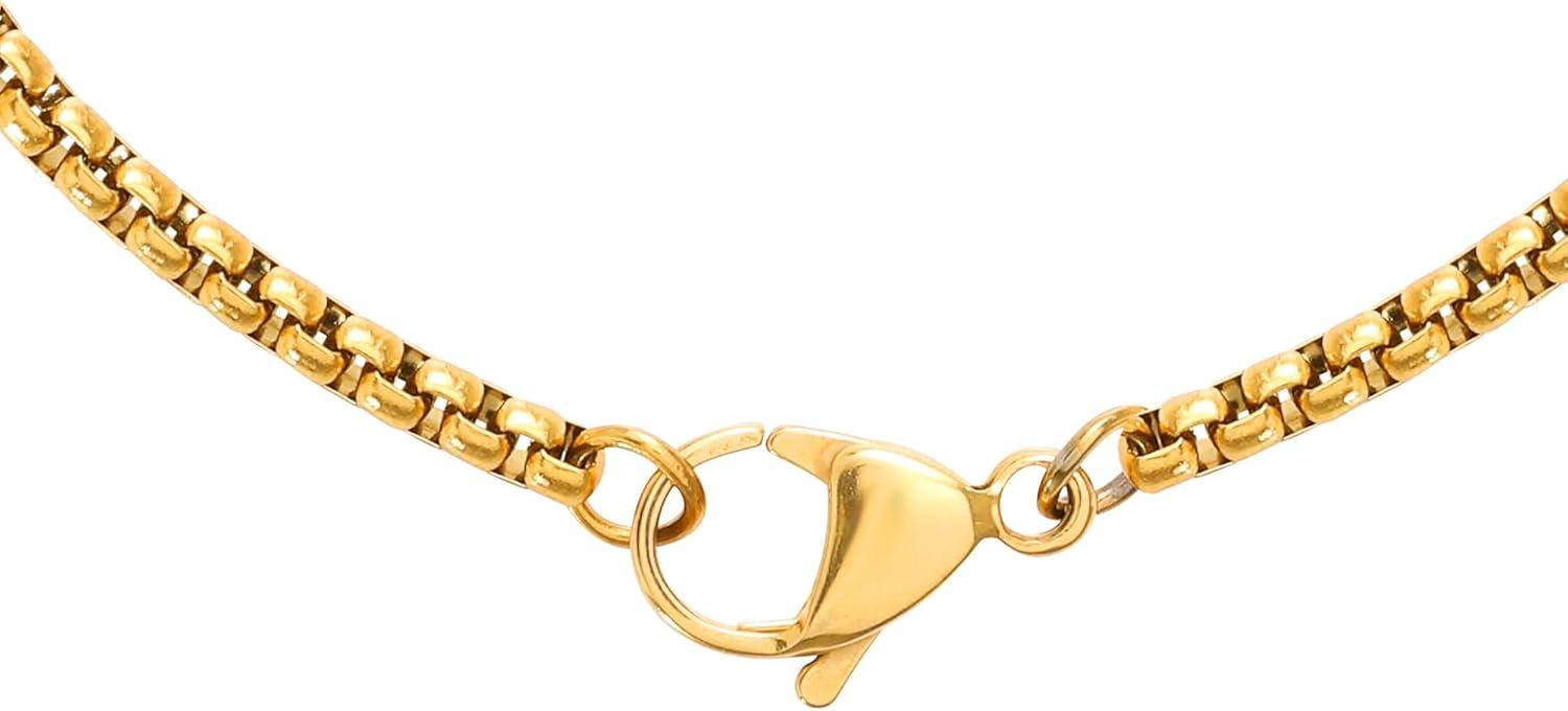 image:imageLucky Brand Mens Jewelry Set with Box Chain Necklace 22 and Bracelet 85 Gold TonePlated Stainless Steel