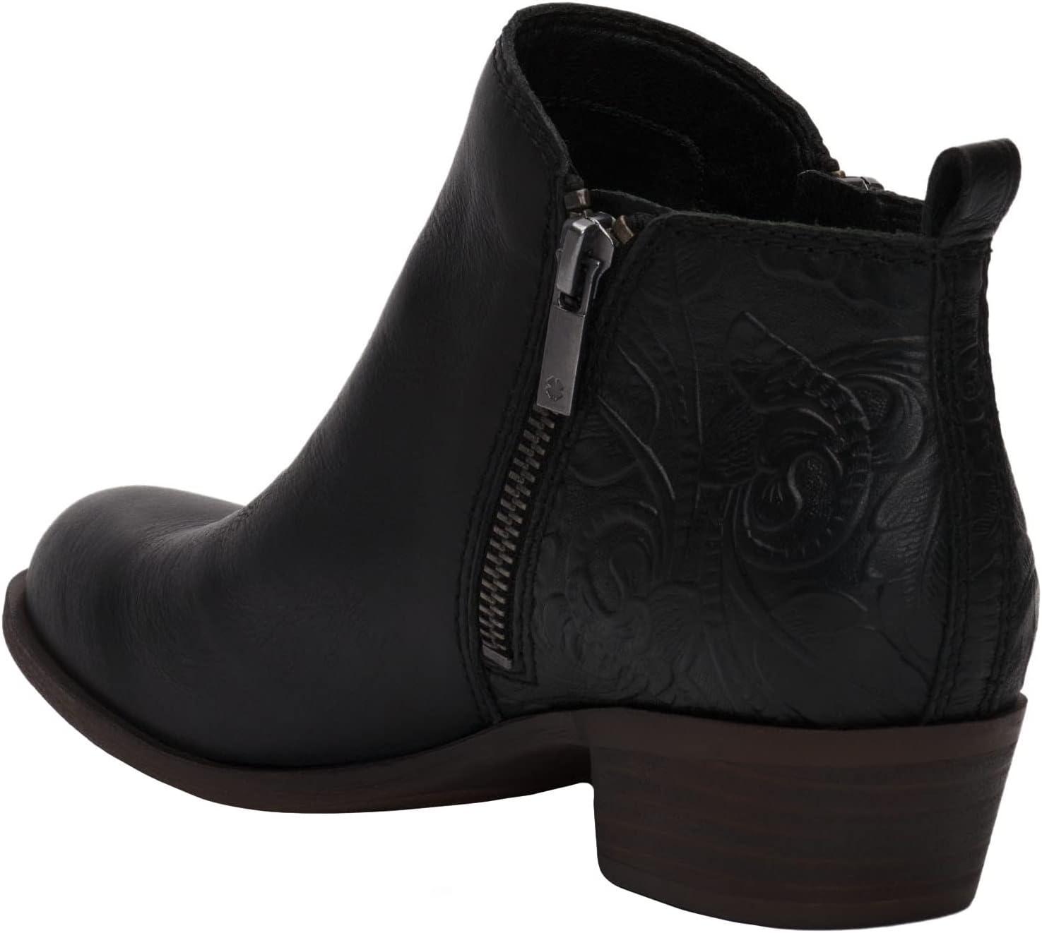image:imageLucky Brand Womens Basel Ankle BootiesBlack Embossed