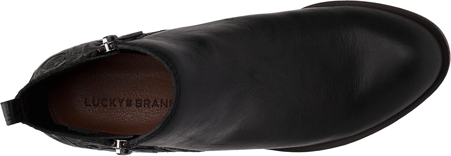 image:imageLucky Brand Womens Basel Ankle BootiesBlack Embossed