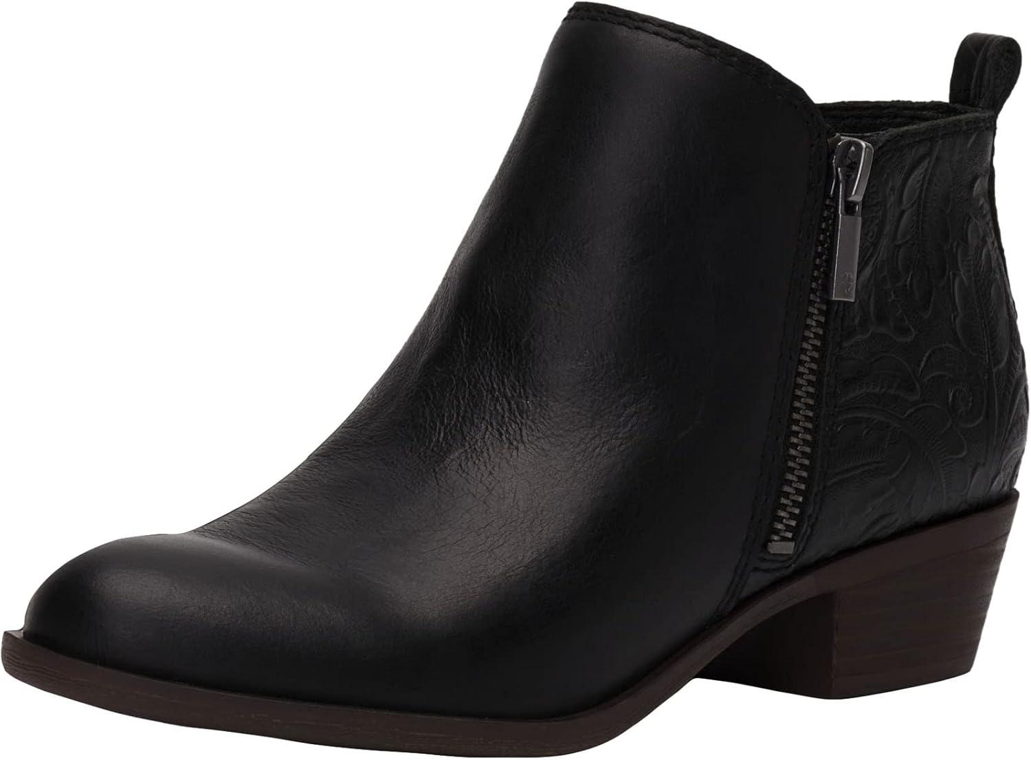 image:imageLucky Brand Womens Basel Ankle BootiesBlack Embossed
