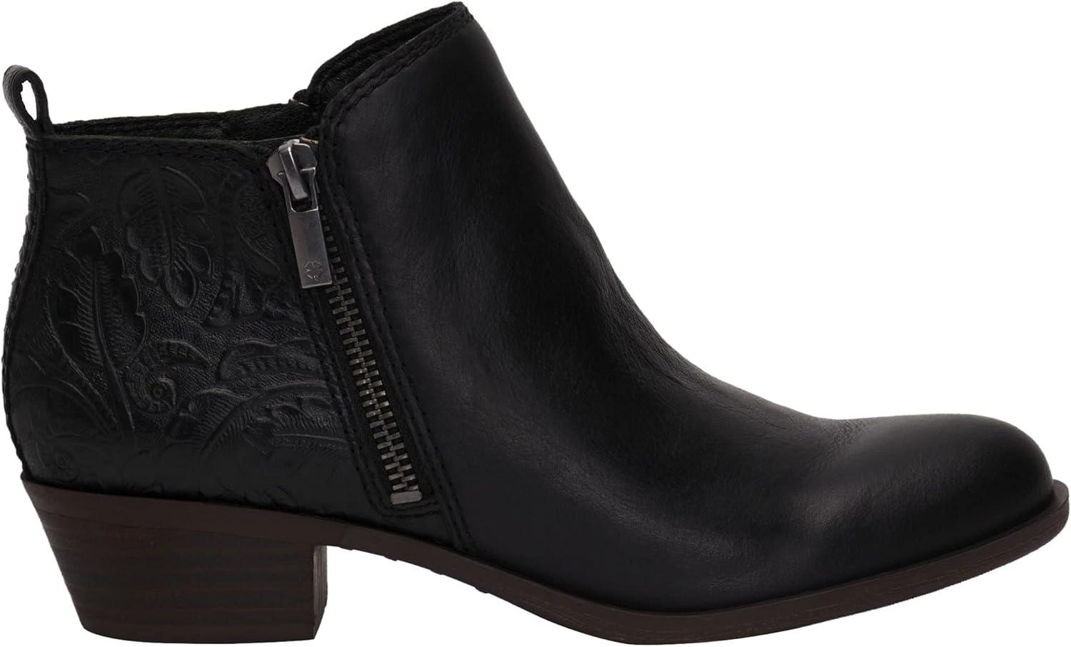 image:imageLucky Brand Womens Basel Ankle BootiesBlack Embossed