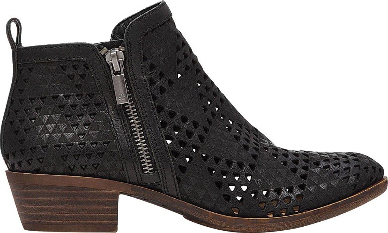 image:imageLucky Brand Womens Basel Ankle BootiesBlack Perforated Nubuck