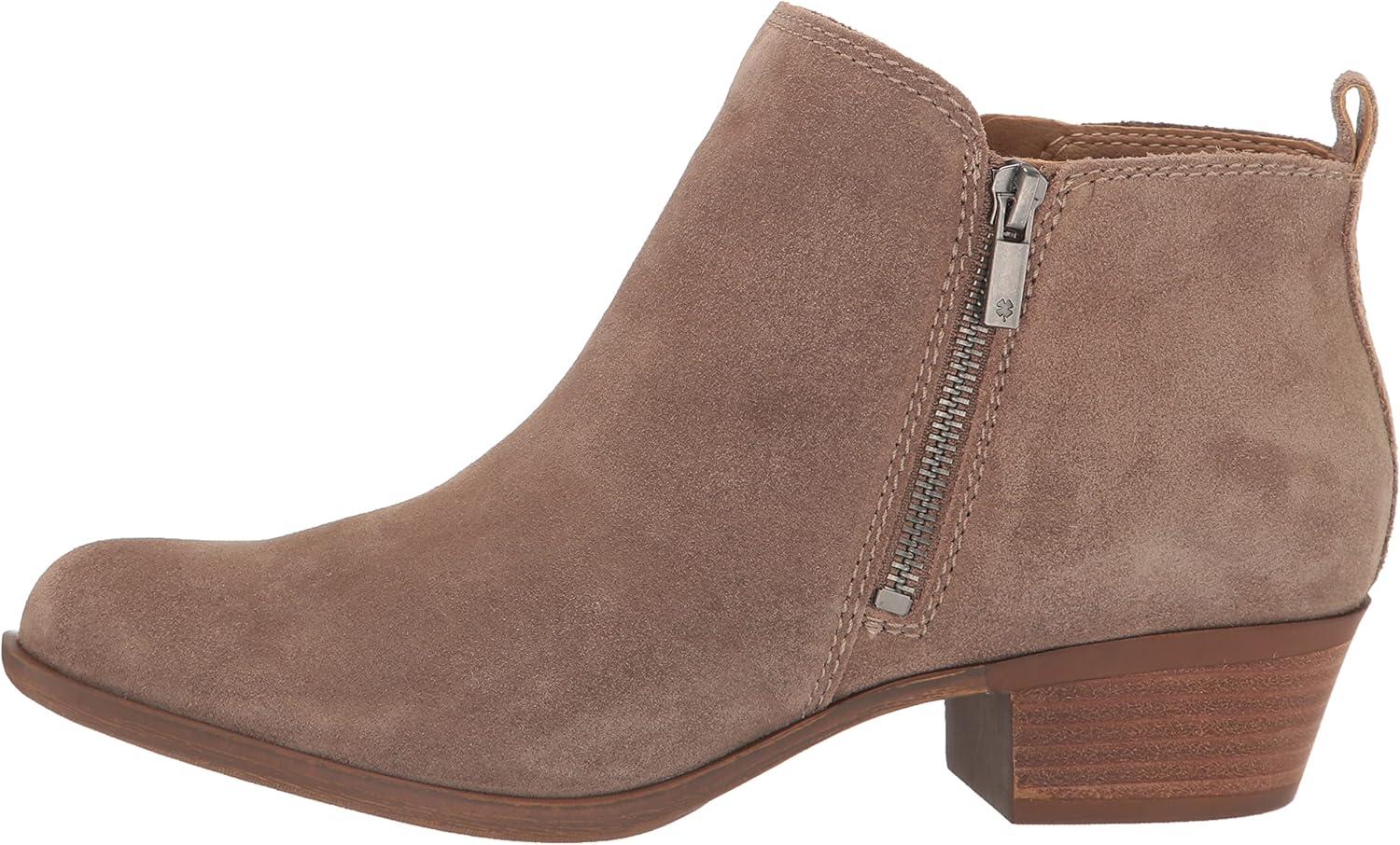 image:imageLucky Brand Womens Basel Ankle BootiesDark MushroomNatural Oiled Suede