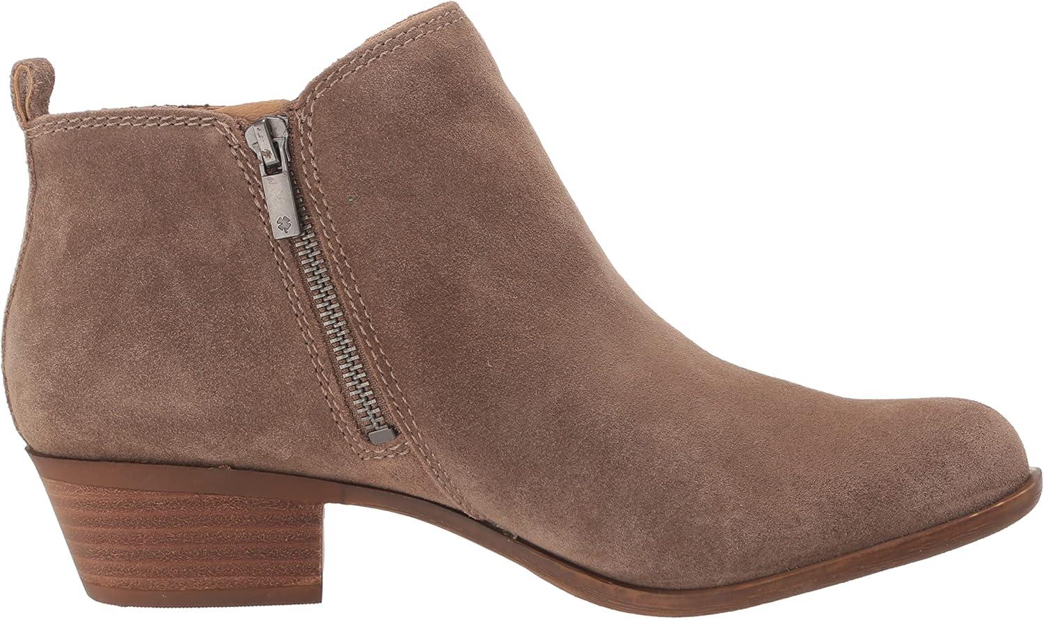 image:imageLucky Brand Womens Basel Ankle BootiesDark MushroomNatural Oiled Suede
