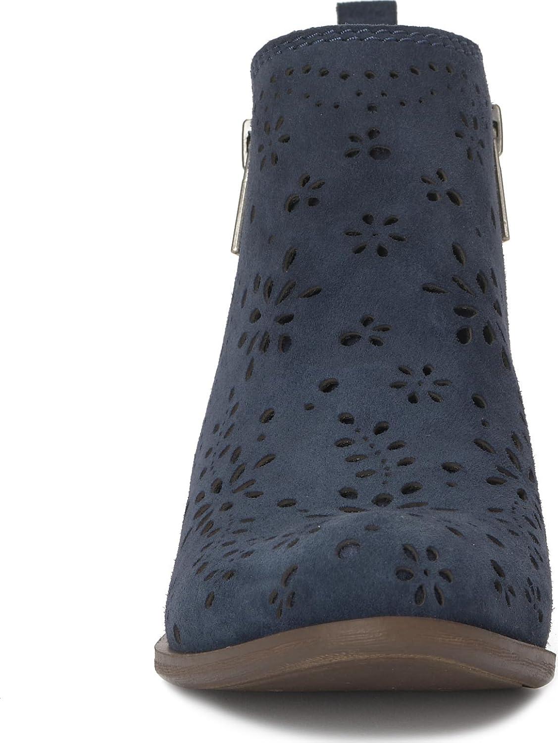 image:imageLucky Brand Womens Basel Ankle BootiesNavy Blazer Suede