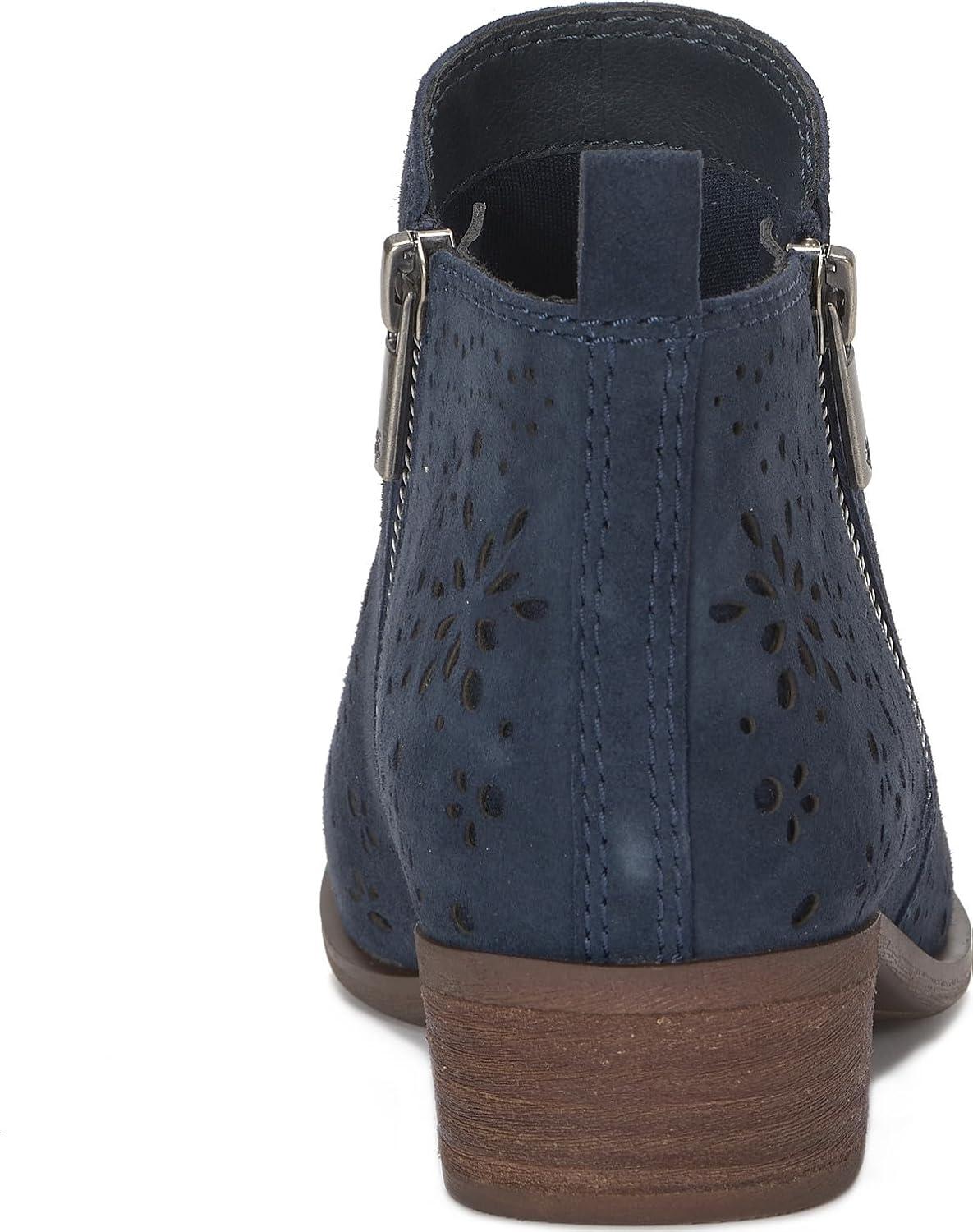 image:imageLucky Brand Womens Basel Ankle BootiesNavy Blazer Suede