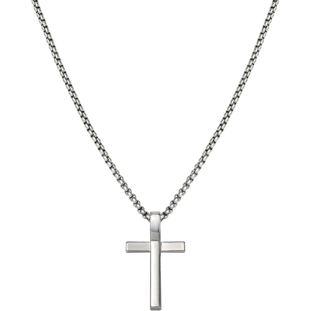 image:imageLucky Brand Cross Necklace for Men 22 Logo Cross Pendant Chain Necklace