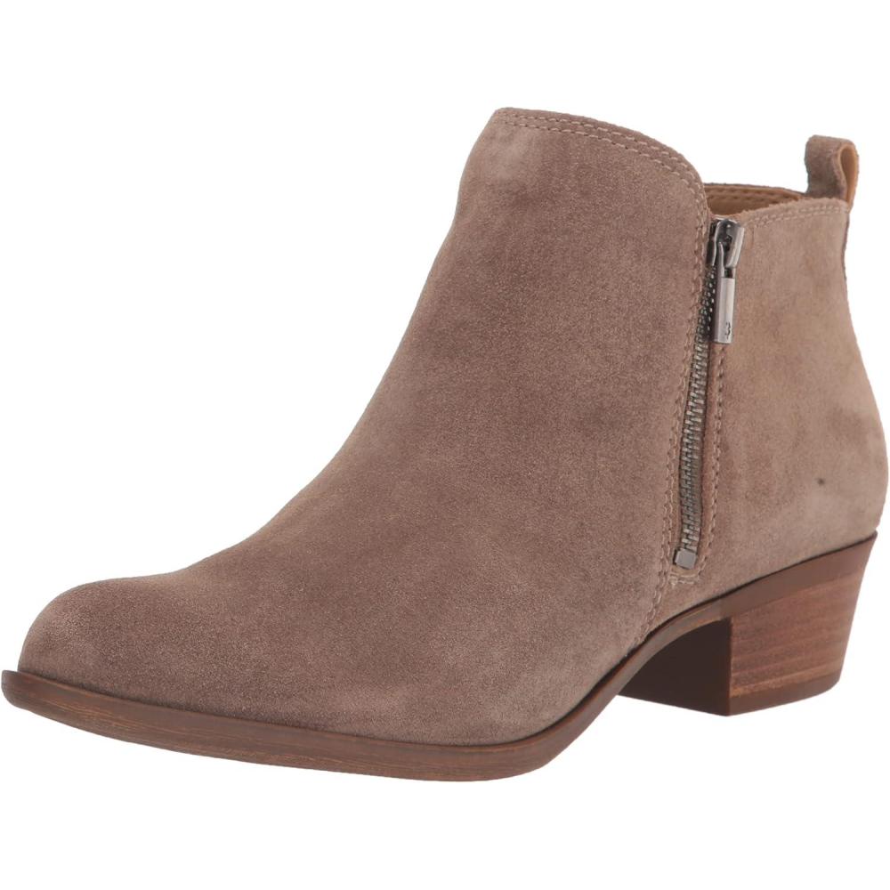 image:imageLucky Brand Womens Basel Ankle BootiesDark MushroomNatural Oiled Suede