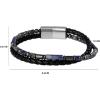 Lucky Brand 2-Row Black Band and Stone Bracelet for Men, 8.5″ Stainless Steel and Braided Bracelet