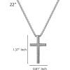 Lucky Brand Cross Necklace for Men 22″, Logo Cross Pendant Chain Necklace