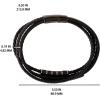 Lucky Brand Mens 3-Row Black Cord Bracelet 8.5″, IP Black-Plated 316L Stainless Steel