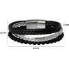 Lucky Brand Mens Stainless Steel Chain, Black Band, and Black Bead Bracelet 8.5″ 3-Row Bracelet for Men
