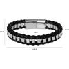 Lucky Brand Mens Stainless Steel and Black Bracelet 8.5″, Silver Chain Bracelet for Men