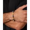 Lucky Brand Tiger’s Eye, Jasper, and Sodalite Bead Stretch Bracelet for Men with Cross Pendant