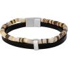 Lucky Brand 2-Row Bracelet for Men with Beads and Strap 8.5″, 316L Stainless Steel