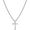 Lucky Brand Cross Necklace for Men 22″, Logo Cross Pendant Chain Necklace