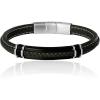 Lucky Brand Stainless Steel and Braided Bracelet for Men 8.5″, Braided Multirow Bracelet