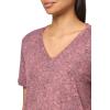 Lucky Brand Womens Classic V-Neck Tee(Burgundy Multi)