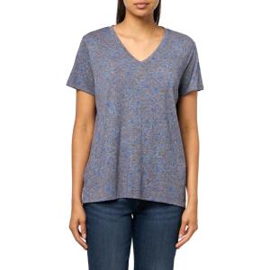 Lucky Brand Womens Classic V-Neck Tee(Blue Floral)