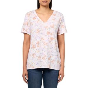 Lucky Brand Womens Classic V-Neck Tee(Pink Multi)