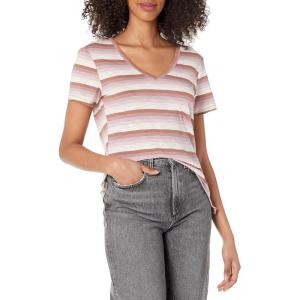 Lucky Brand Womens Classic V-Neck Tee(Purple Stripe)