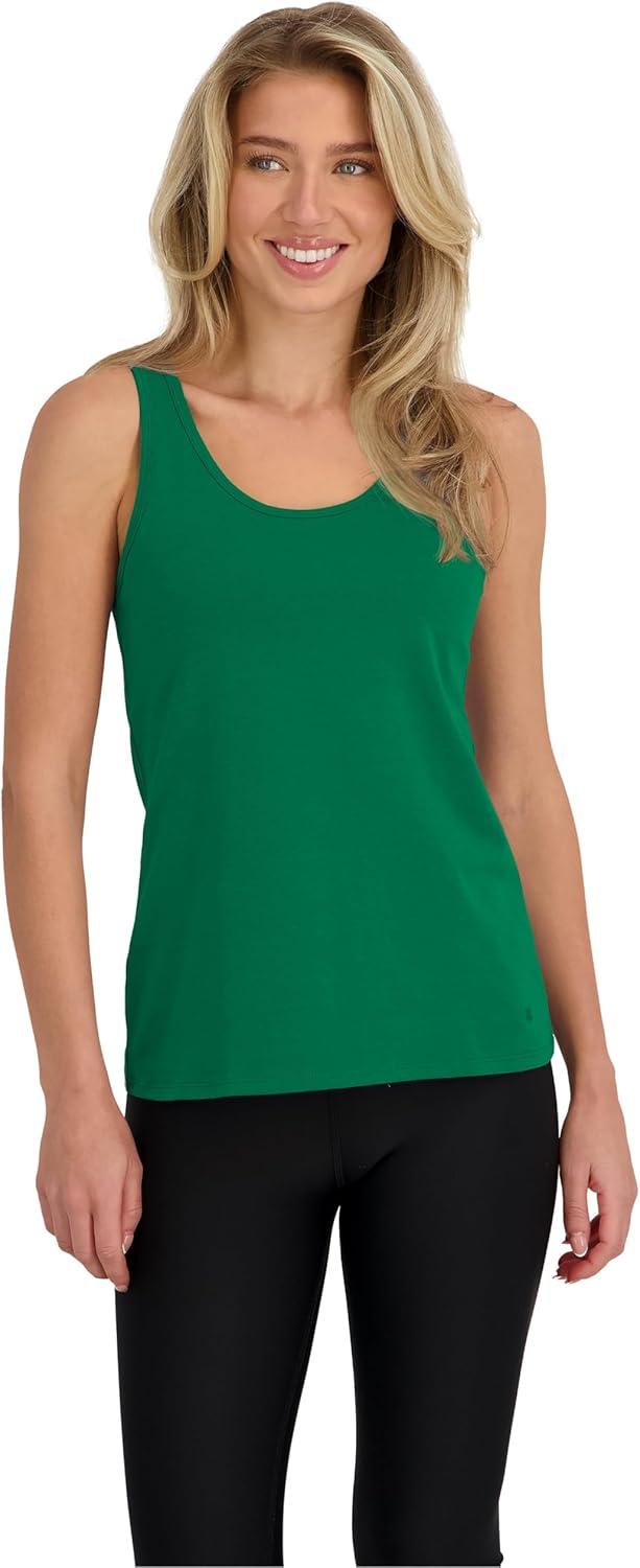 image:imageLucky Brand Womens Tank Top 4 Pack Stretch Cotton Scoop Neck Sleeveless TShirt Camiseta sin Mangas para MujerGreen PackBlackSphinxDark CharcoalKelly Green