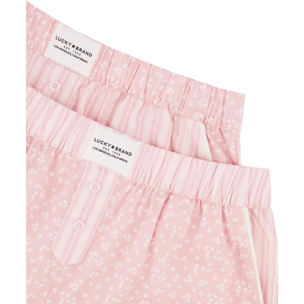 image:imageLucky Brand Womens Pajama Bottoms  UltraSoft 2 Pack Sleep and Lounge Sweat Shorts Cortos de Pijama para MujerDouble StripeFlower Child Ditz