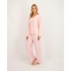 Lucky Brand Women’s Pajama Set – 2 Piece Henley Sleep Shirt and Lounge Pants – Silky Soft Sleepwear for Women(Blooming Rose/Boho Blooms)