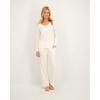 Lucky Brand Women’s Pajama Set – 2 Piece Henley Sleep Shirt and Lounge Pants – Silky Soft Sleepwear for Women(Gardenia/Breezy Ditsy)