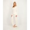 Lucky Brand Women’s Pajama Set – 2 Piece Henley Sleep Shirt and Lounge Pants – Silky Soft Sleepwear for Women(Gardenia/Breezy Ditsy)