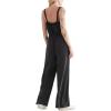 Lucky Brand Women’s Sleeveless Square Neck Jumpsuit(Jet Black)