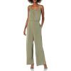 Lucky Brand Women’s Sleeveless Square Neck Jumpsuit(Bronze Green)