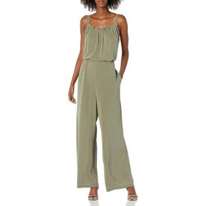 Lucky Brand Women’s Sleeveless Square Neck Jumpsuit(Bronze Green)