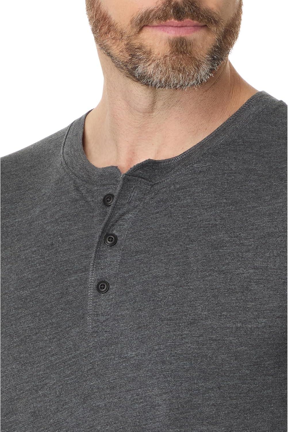 image:imageLucky Brand Mens Tencel Jersey Long Sleeve HenleyCharcoal Heather