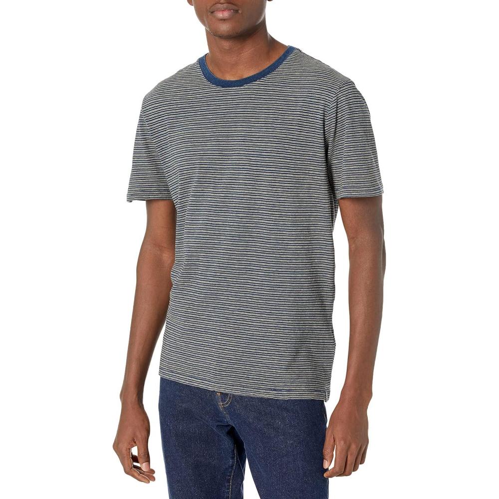 image:imageLucky Brand Mens Long Sleeve Indigo Stripe Crew TeeIndigo