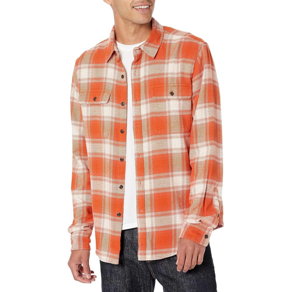 image:imageLucky Brand Mens Plaid Cloud Soft Long Sleeve FlannelRedWhite Plaid