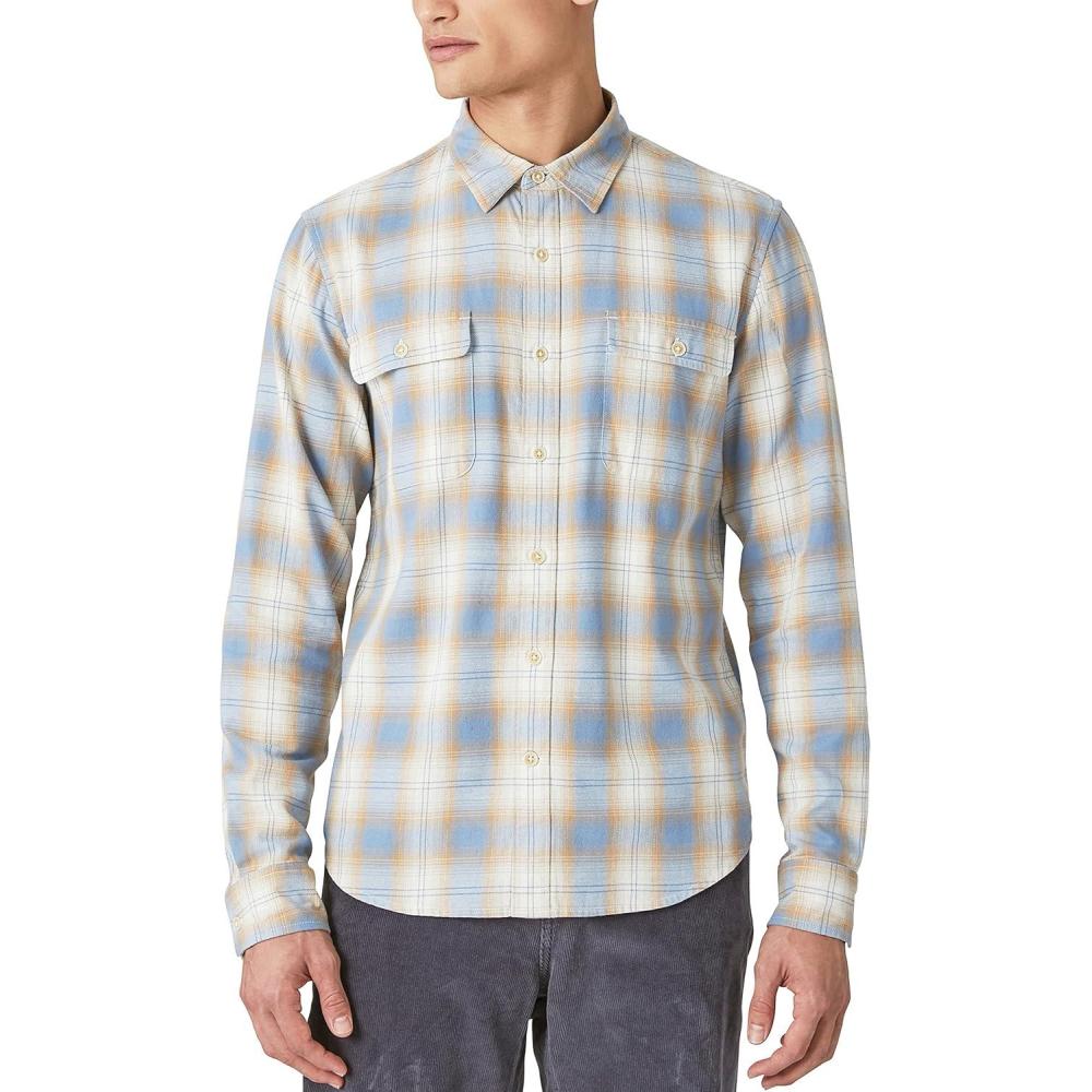 image:imageLucky Brand Mens Plaid Long Sleeve ShirtBlue Plaid