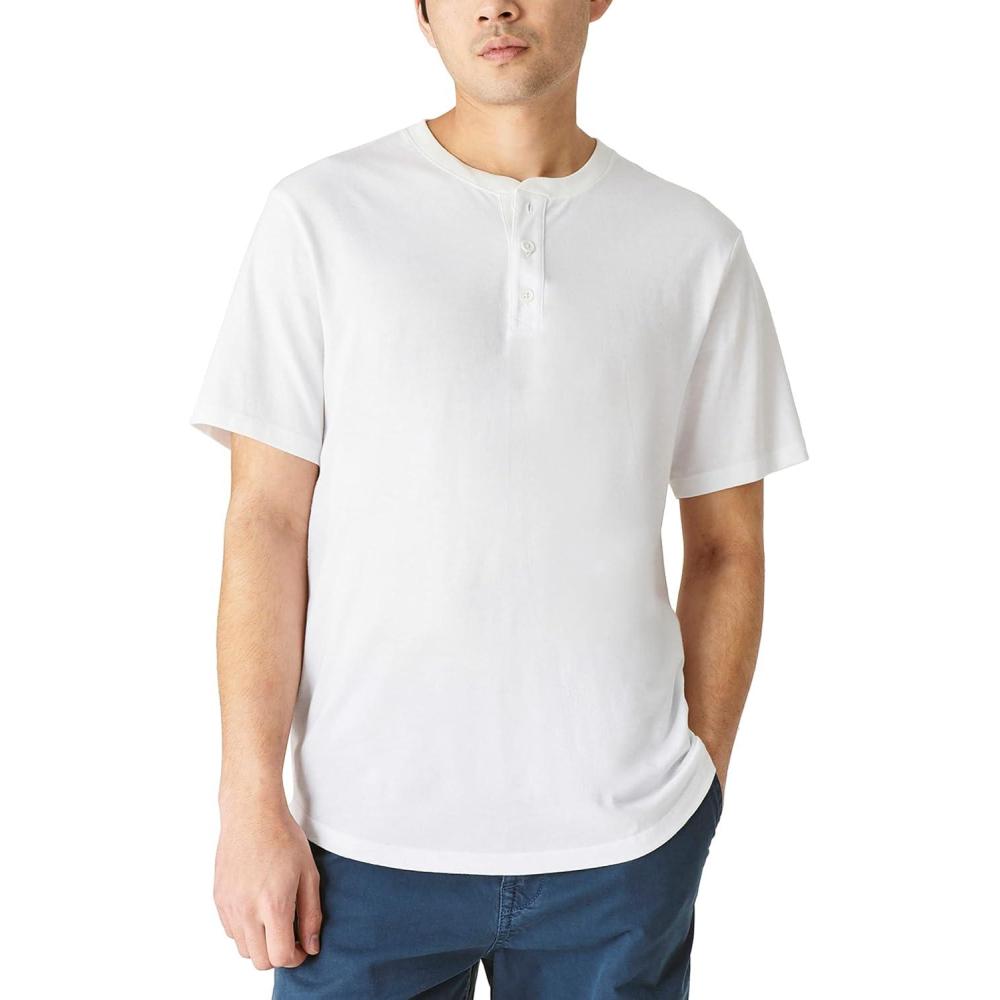 image:imageLucky Brand Mens Short Sleeve Pima HenleyBright White