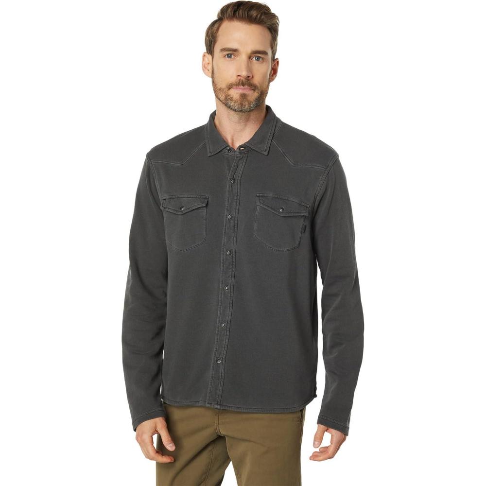 image:imageLucky Brand Mens Stretch Grom Plaid Western Long Sleeve ShirtJet Black