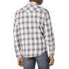 Lucky Brand Men’s Indigo Plaid Western Long Sleeve Shirt(Natural Plaid)