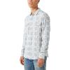 Lucky Brand Men’s Indigo Plaid Western Long Sleeve Shirt(White / Blue Combo)