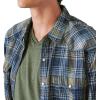 Lucky Brand Men’s Lucky Brand Men’s Indigo Plaid Western Long Sleeve Shirt(Blue Plaid)
