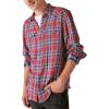Lucky Brand Men’s Lucky Brand Men’s Indigo Plaid Western Long Sleeve Shirt(Red Plaid)