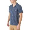 Lucky Brand Men’s Short Sleeve Indigo Dobby Auto Body Buttoned Shirt(Indigo Dobby)