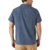 Lucky Brand Men’s Short Sleeve Indigo Dobby Auto Body Buttoned Shirt(Indigo Dobby)