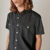 Lucky Brand Men’s Short Sleeve Lived-in Shirt(Phantom)