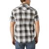 Lucky Brand Men’s Short Sleeve Plaid Dobby Western Shirt(Black/White)