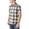 Lucky Brand Men’s Short Sleeve Plaid Dobby Western Shirt(Black/White)