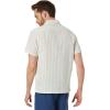 Lucky Brand Men’s Short Sleeve Stripe Linen Camp Collar Shirt(Natural Stripe)