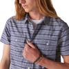 Lucky Brand Men’s Striped Short Sleeve Shirt(Blue Stripe)